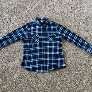 Pierre Cardin Navy and Light Blue Checkered Shirt